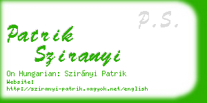 patrik sziranyi business card