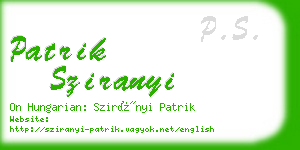 patrik sziranyi business card